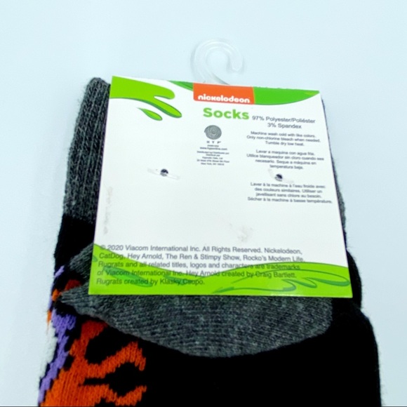 New Nickelodeon Rugrats Chuckie Crew Socks Sz 6-12 - Picture 4 of 5